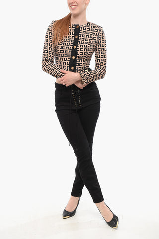 Monogram Patterned Crop Blazer