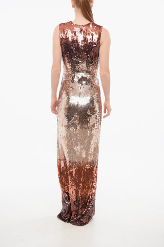Maxidress Paillettato con Design Sfumato