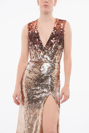 Paillettenbesetztes Maxikleid mit Farbverlauf-Design