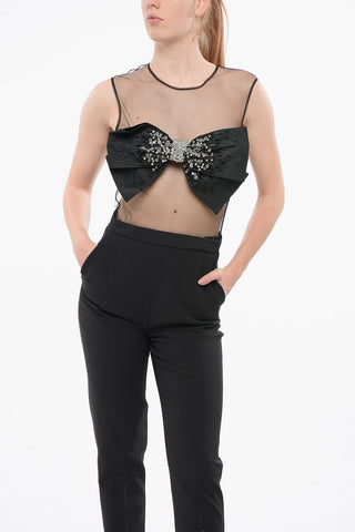 Jumpsuit See Through  Modulare con Fiocco Frontale