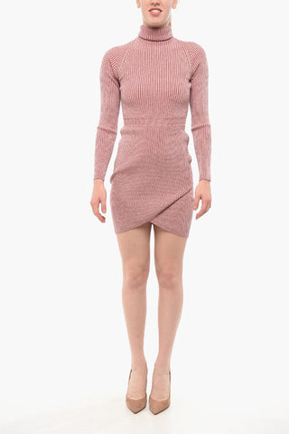 Kleid aus Lurex-Strick mit hohem Kragen