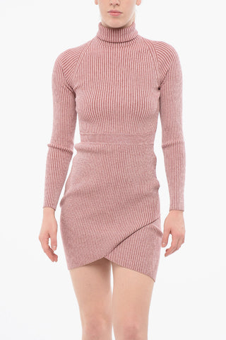 Kleid aus Lurex-Strick mit hohem Kragen