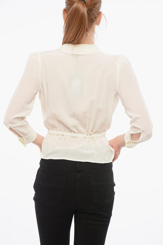 Seidenbluse mit Kordelzug in der Taille