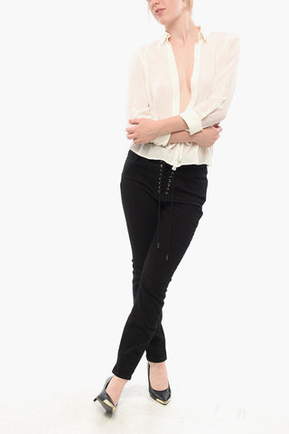Seidenbluse mit Kordelzug in der Taille