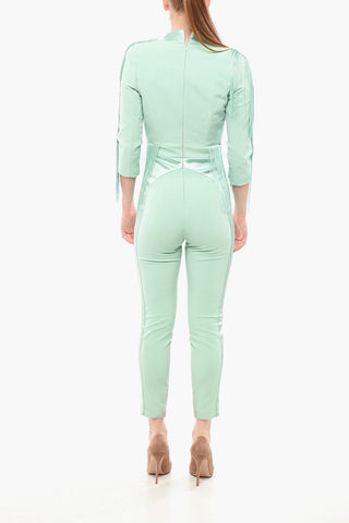 Tailored Jumpsuit with Satin Detail and Fringe