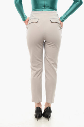 Pantaloni in Tessuto Stretch con Pince Frontale