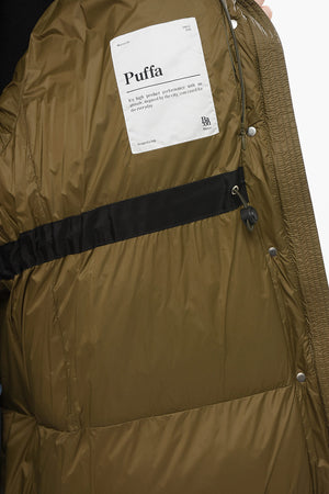Long Down Jacket PUFFA with Hood Collar-Shape