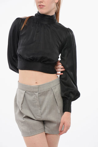 Seidenbluse mit Schnürdetail am Rücken