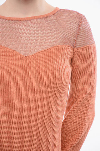 Minikleid aus Strick mit Lurex-Mesh-Einsatz