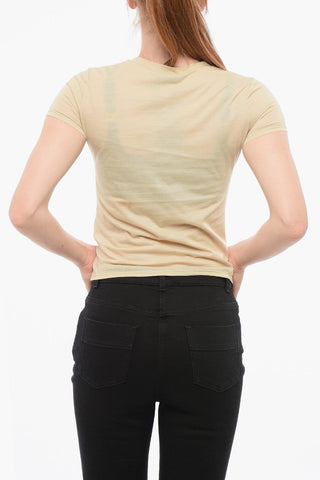 T-Shirt Girocollo in Cotone con Logo Stampato