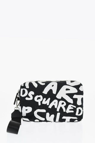 Denim Clutch with Contrasting Print