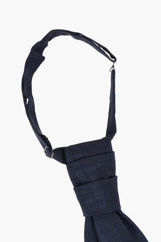 Silk Ascot Tie with Tone-on-Tone Embroidery