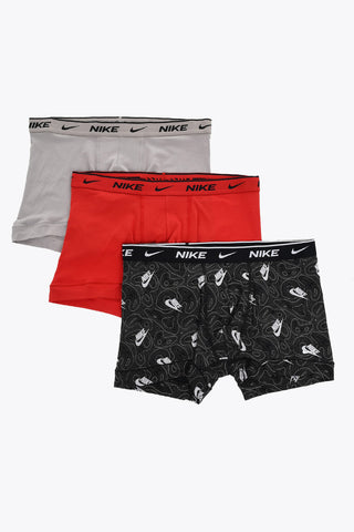 Set Of 3 Stretch Cotton Boxer Briefs With Logo Elastic Waistband