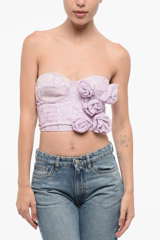 Top Bustier in Tessuto Floccato