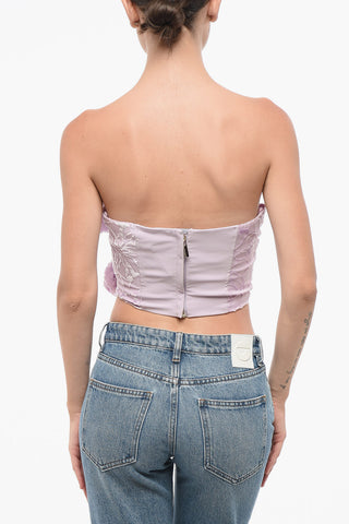 Bustier-Top aus flockiertem Stoff