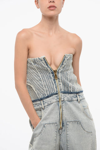 Sleeveless Denim Jumpsuit