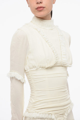 Long-Sleeve Dress with Ruching