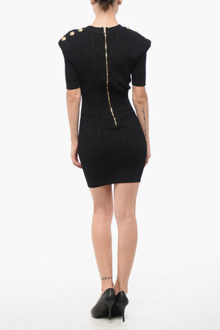 Vestito Aderente a Maniche Corte con Scollo a V