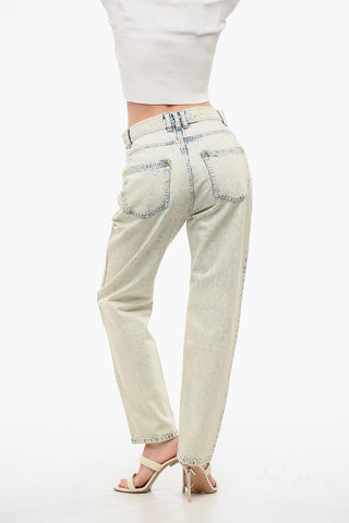 High-Rise 17cm Acid-Wash Jeans