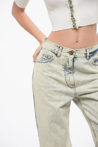High-Rise 17cm Acid-Wash Jeans