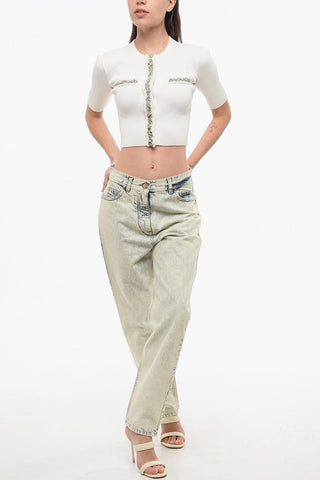 High-Rise 17cm Acid-Wash Jeans