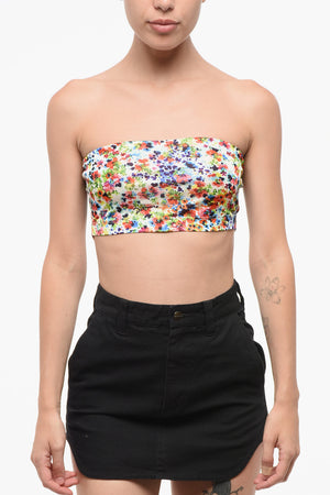 Crop-Top im Tie-Dye-Effekt mit Logo
