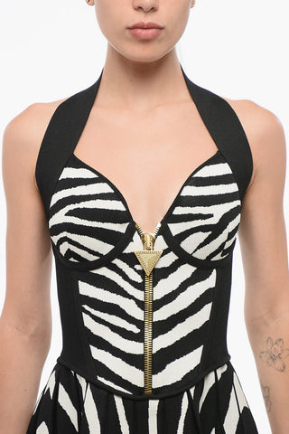 Halterneck Mini Dress in Animal Print