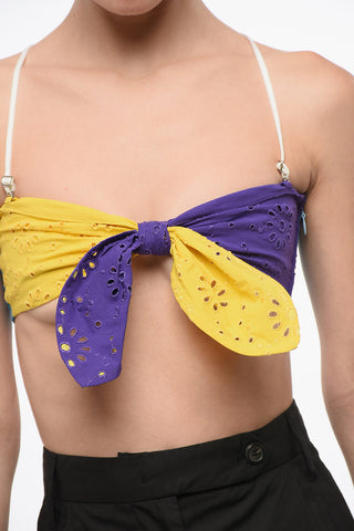 Color-Block-Bra-Top aus Sangallo