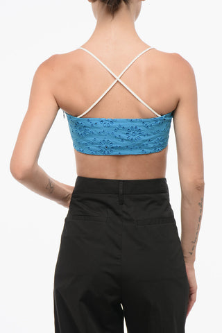 Color-Block-Bra-Top aus Sangallo