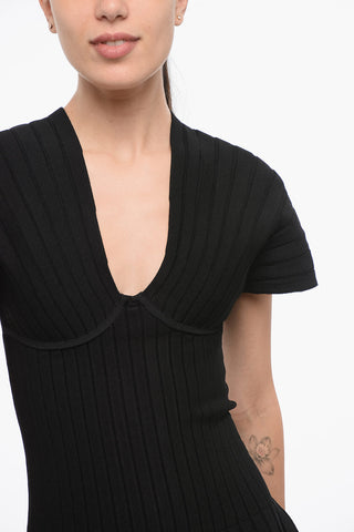 Pleated Short-Sleeve Dress
