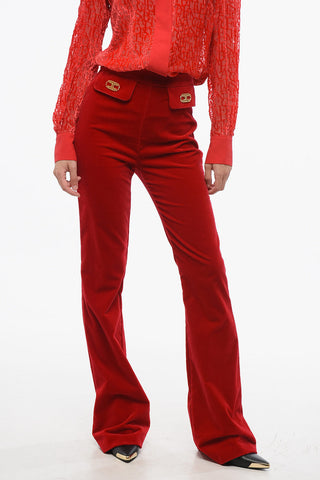 Velour Bootcut Trousers
