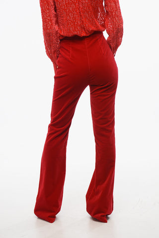 Bootcut-Hose aus Velours