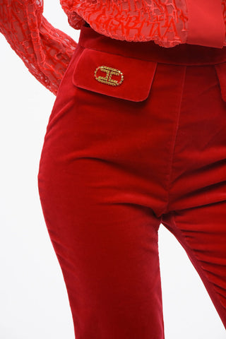 Velour Bootcut Trousers