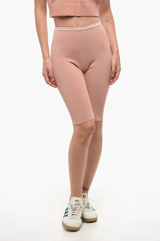 Biker-Leggings aus Strick mit Logobund