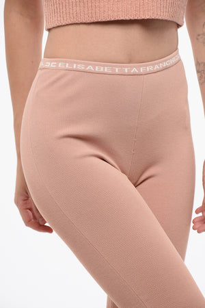Leggings Ciclista in Maglia con Elastico Logato
