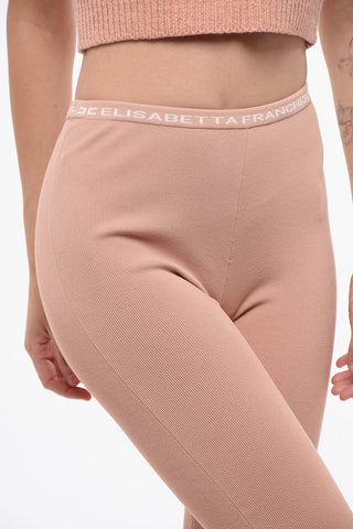 Biker-Leggings aus Strick mit Logobund