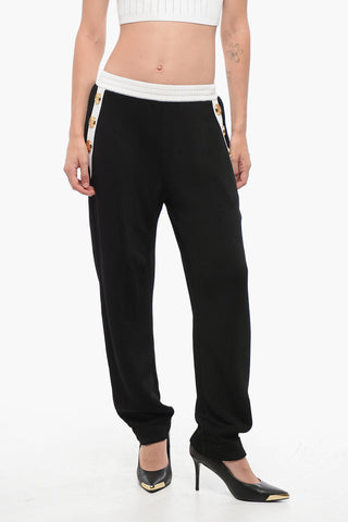 Knit Trousers with Decorative Buttons