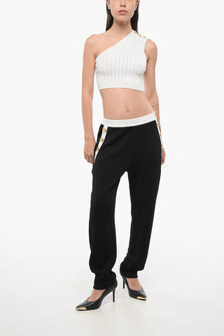 Ribbed One-Shoulder Cropped Top