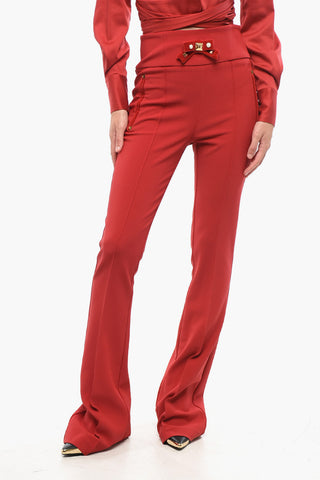 Pantaloni Bootcut con Dettaglio Fiocco