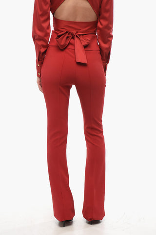 Pantaloni Bootcut con Dettaglio Fiocco