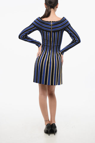 Striped Dress with Lurex Trims
