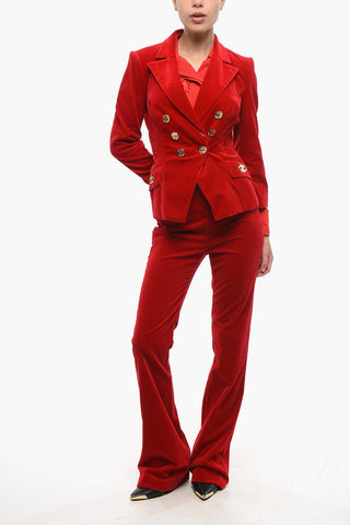 더블브레스트 벨벳 블레이저