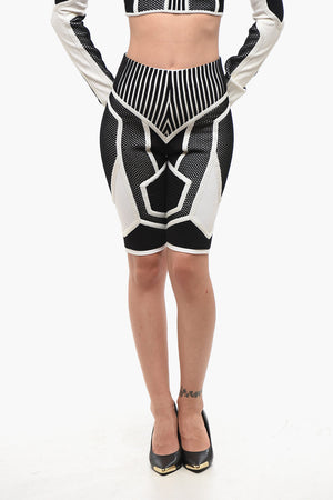 High-Waist Bicolour Biker Shorts