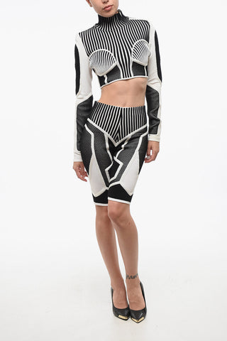 High-Waist Bicolour Biker Shorts