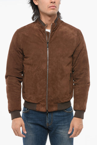 Bomber in Suede ALMERICO con Imbottitura in Piuma