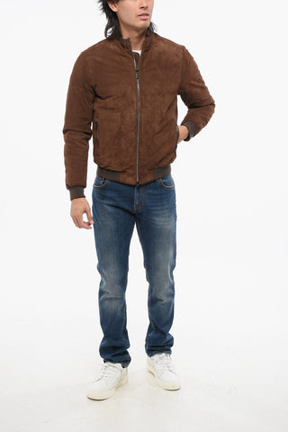 Bomber in Suede ALMERICO con Imbottitura in Piuma