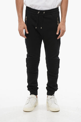 Brushed Cotton Biker Joggers with Embossed Logo