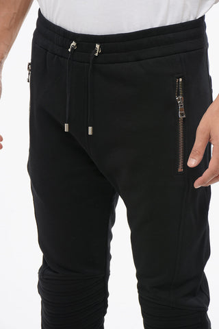 Brushed Cotton Biker Joggers with Embossed Logo