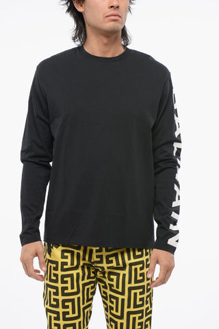 Long Sleeved Crew-neck T-Shirt with Printed Logo