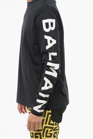 Long Sleeved Crew-neck T-Shirt with Printed Logo